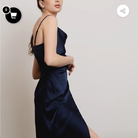 Navy slip dress. Size small - Picture 2 of 3